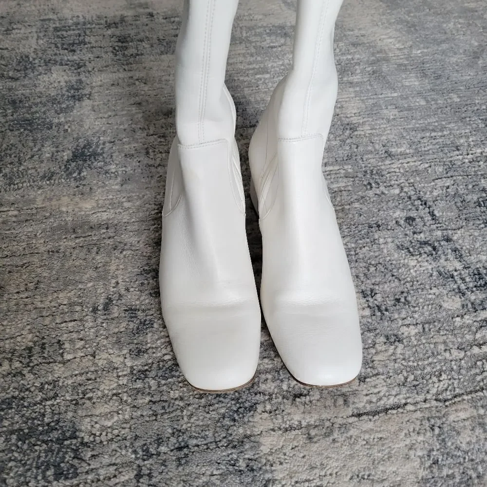 STAUD Aimee Over the Knee Boots White Size 37.5